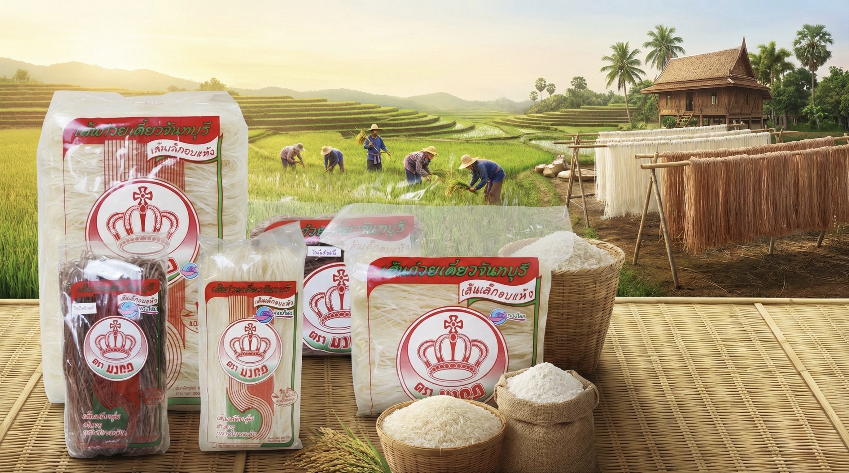 สินค้าเส้นจันท์ตรามงกุฎ Mongkutt Brand